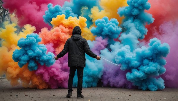 Choisissez des fumigènes colorés pour un impact sécurisé et vibrant